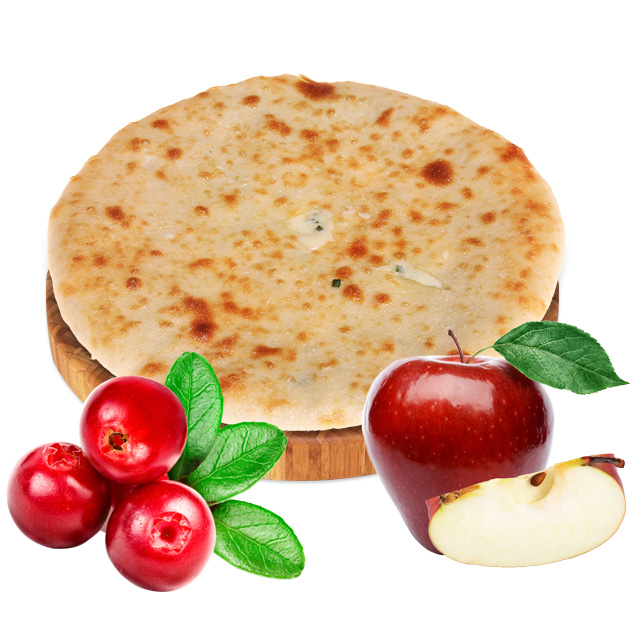 Осетинский пирог с яблоком и брусникой